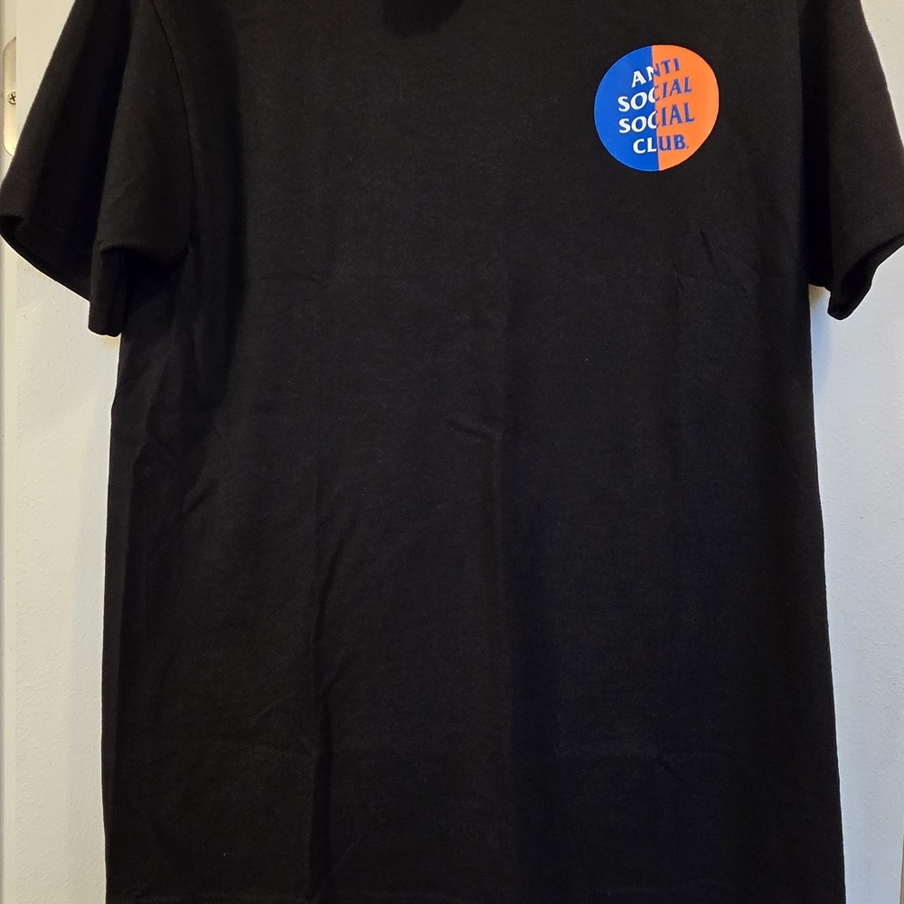 Anti Social Social Club Black T-Shirt with Blue and Orange Logo